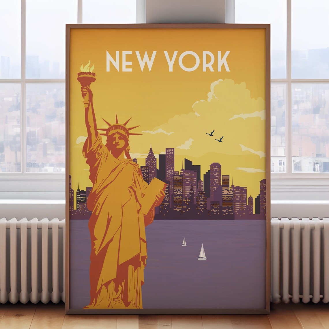 New York Retro Travel Poster, Travel Poster