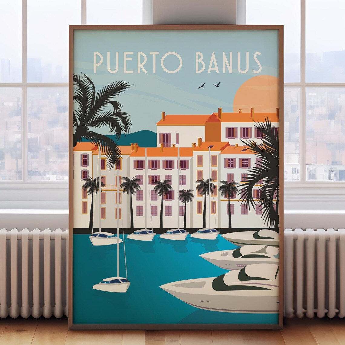 Puerto Banus Travel Poster, Spain Travel Wall Art