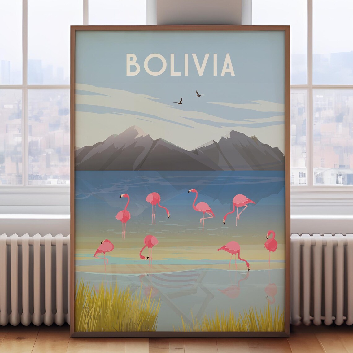 Retro Bolivia Travel Poster, Bolivia Travel Print