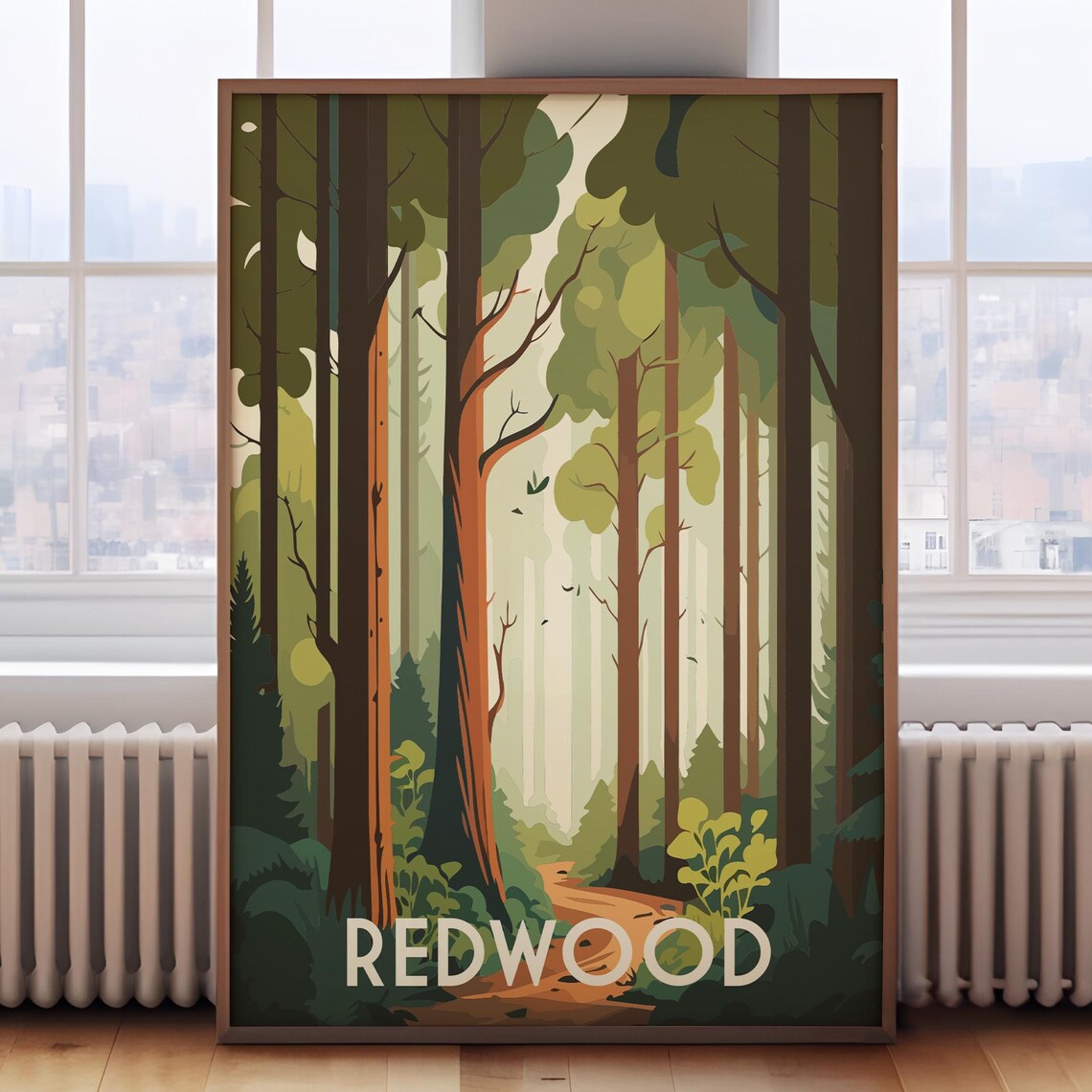 Redwood National Park Towering Giant Forest Trail Travel Poster