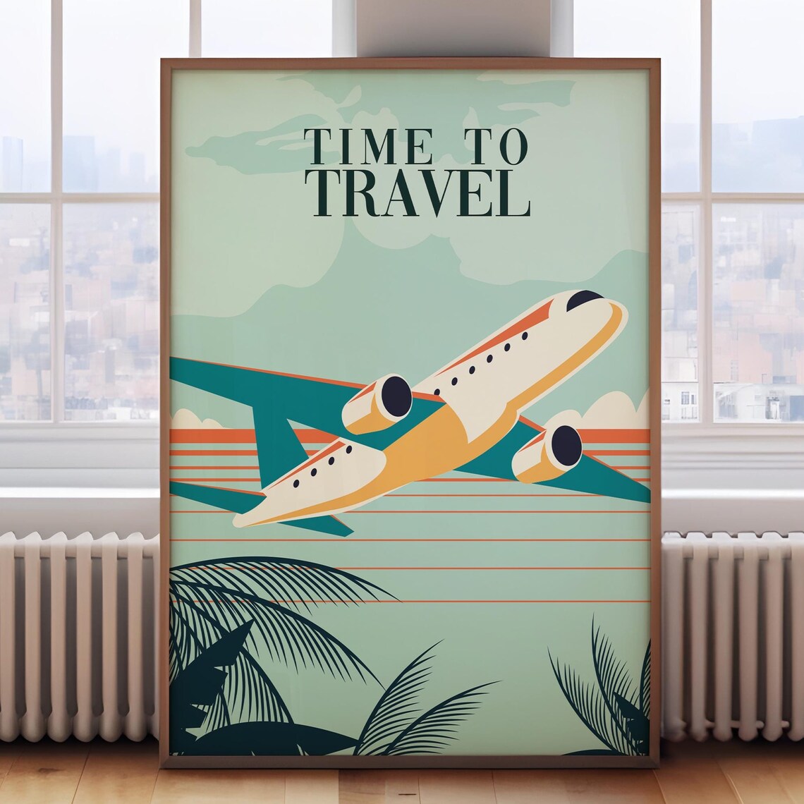 Time To Travel Retro Travel Poster, Vintage Style