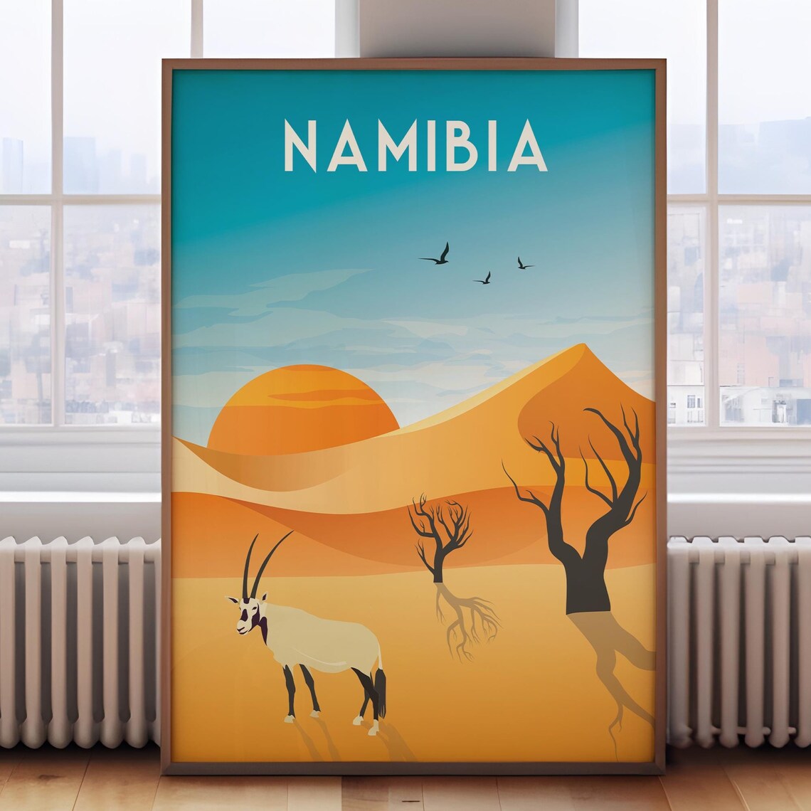 Namibia Travel Poster, Africa Travel Art Print
