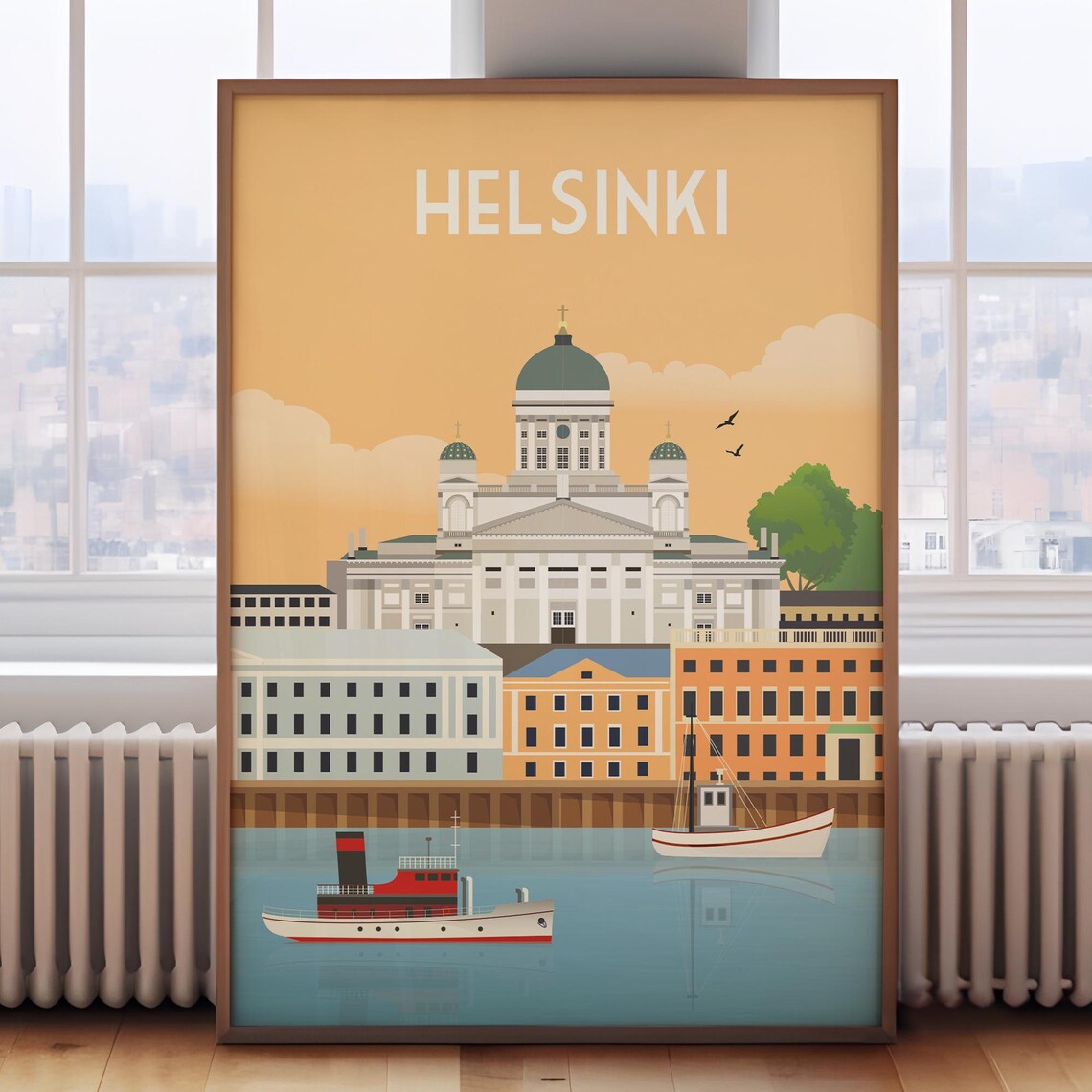 Helsinki Travel Poster, Finland City Art Print