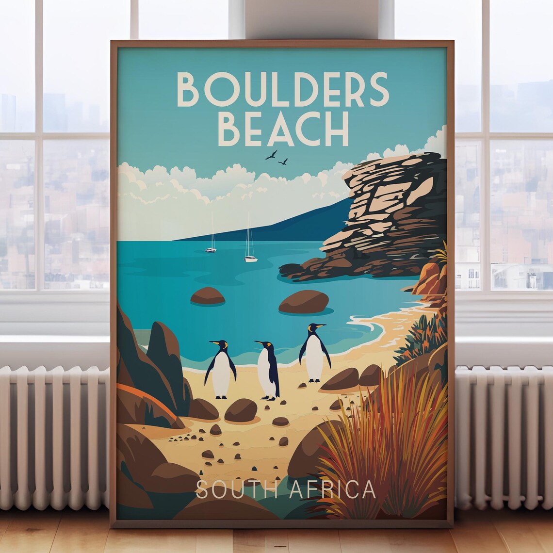 Boulders Beach Cape Town Travel Poster, South Africa