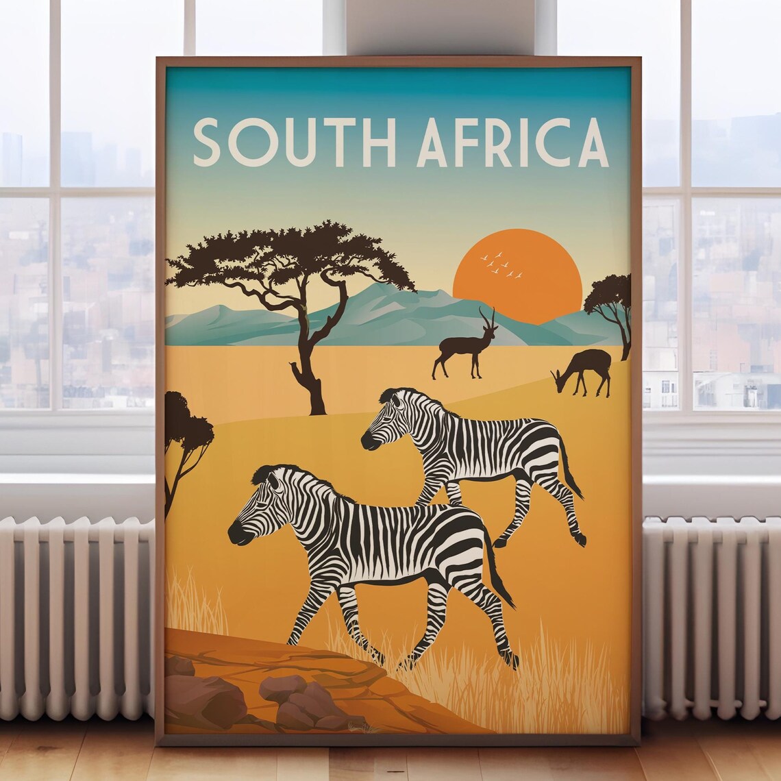 South Africa Travel Poster, Safari-Inspired Style