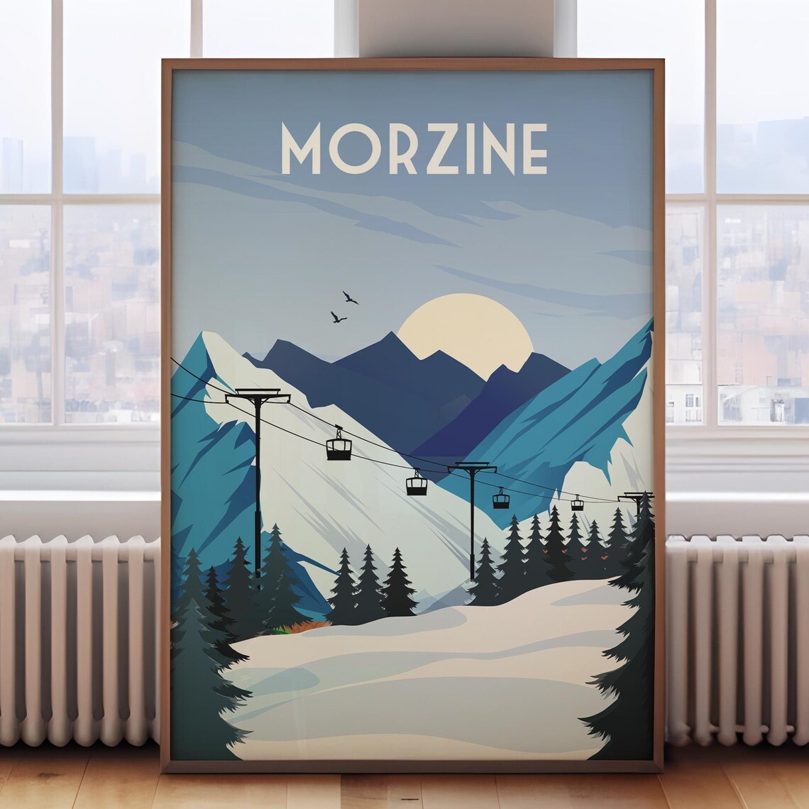 Morzine Skiing Travel Poster, Wall Art Print