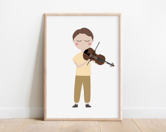Viola Player Boy Art Print Viola Poster Viola Print Viola Art Viola Instrument Violist Viola Player Gift