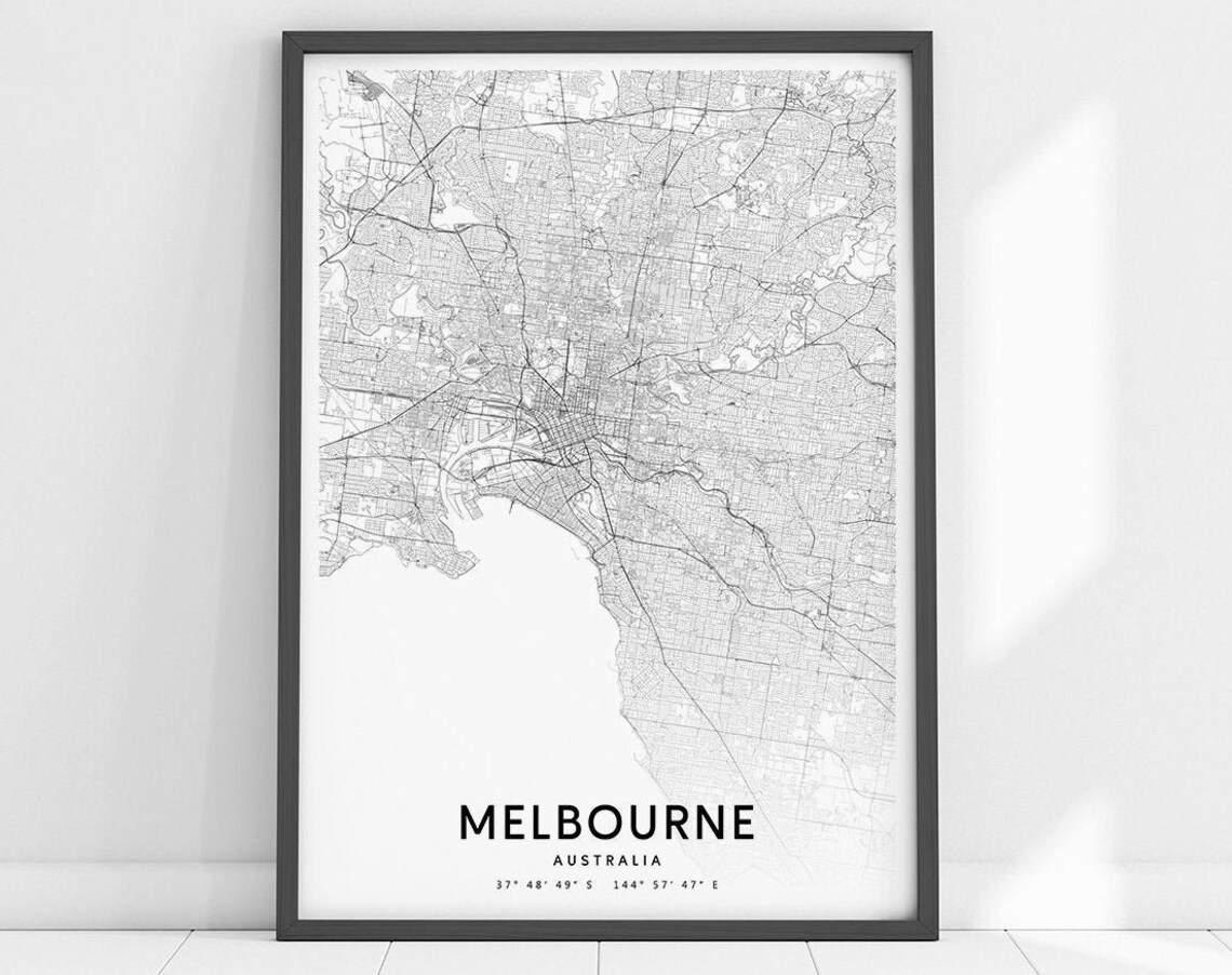 Melbourne Map Print, Modern Australia City Map