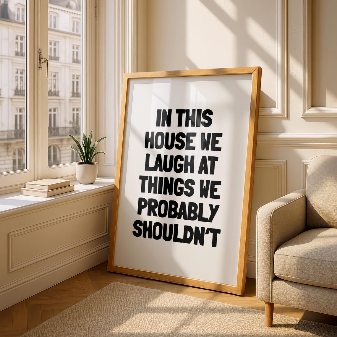 Funny Quote Print Quirky Wall Art Hallway Neutral Decor Entryway Poster Gallery