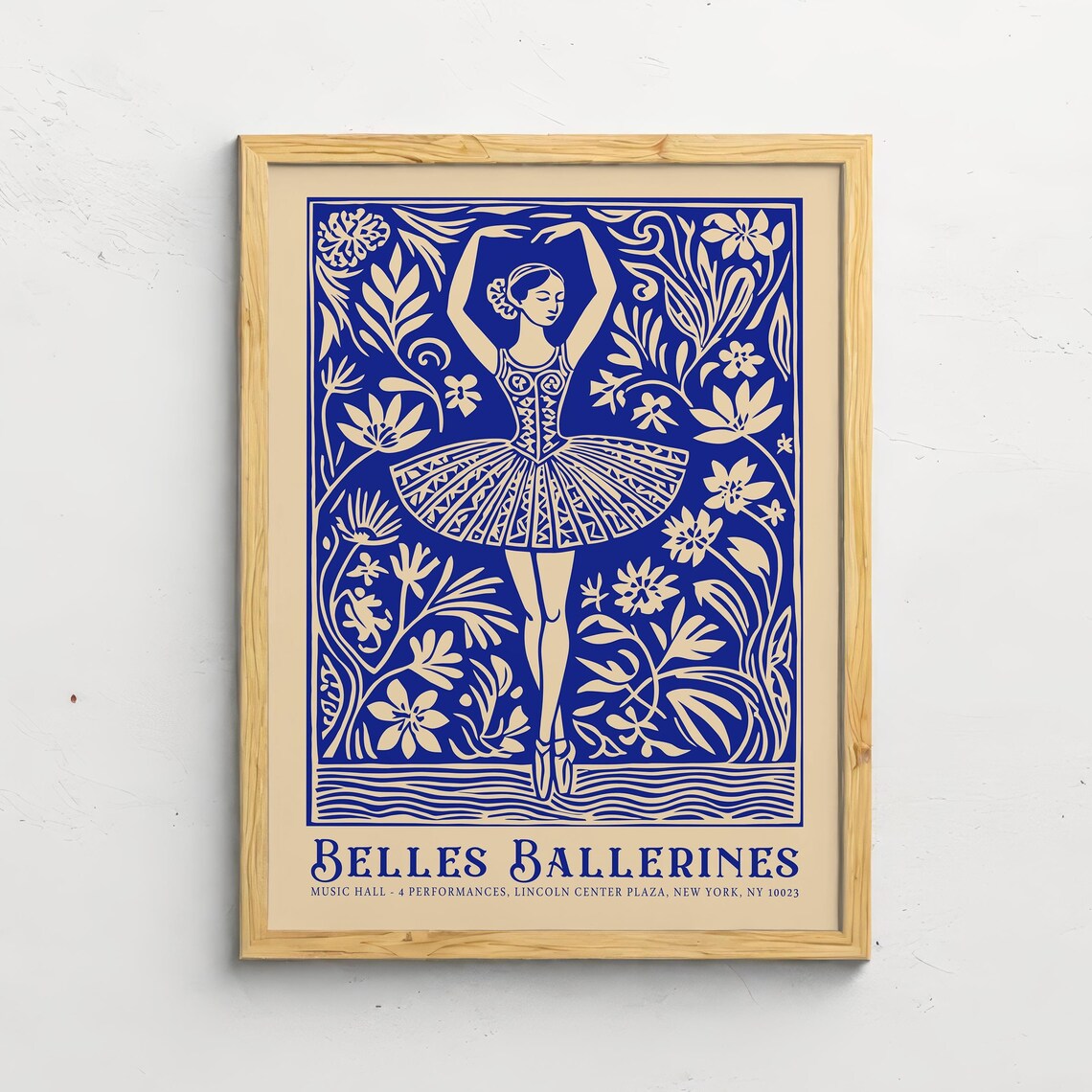 Belles Ballerines Lincoln Center Floral Dancer Vintage Poster