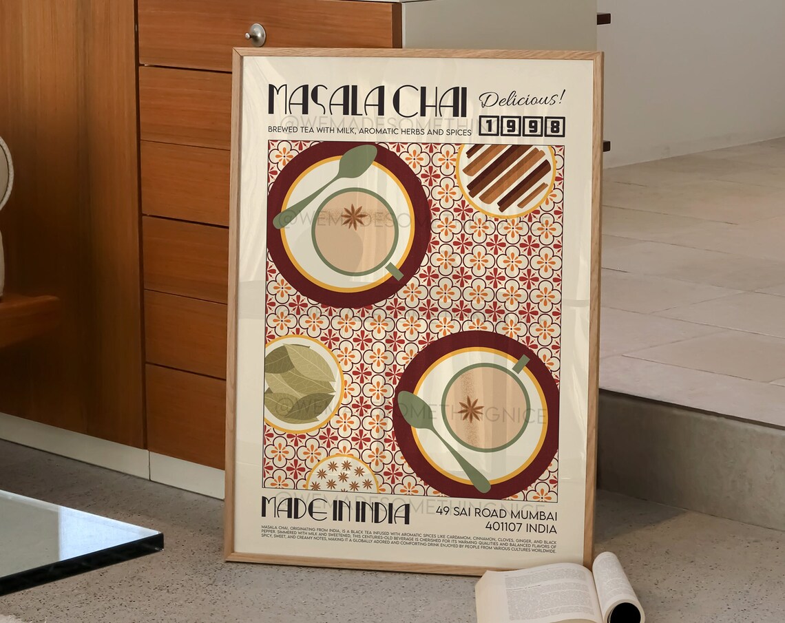 Masala Chai Poster, Modern Kitchen Decor Art Print - Image 2