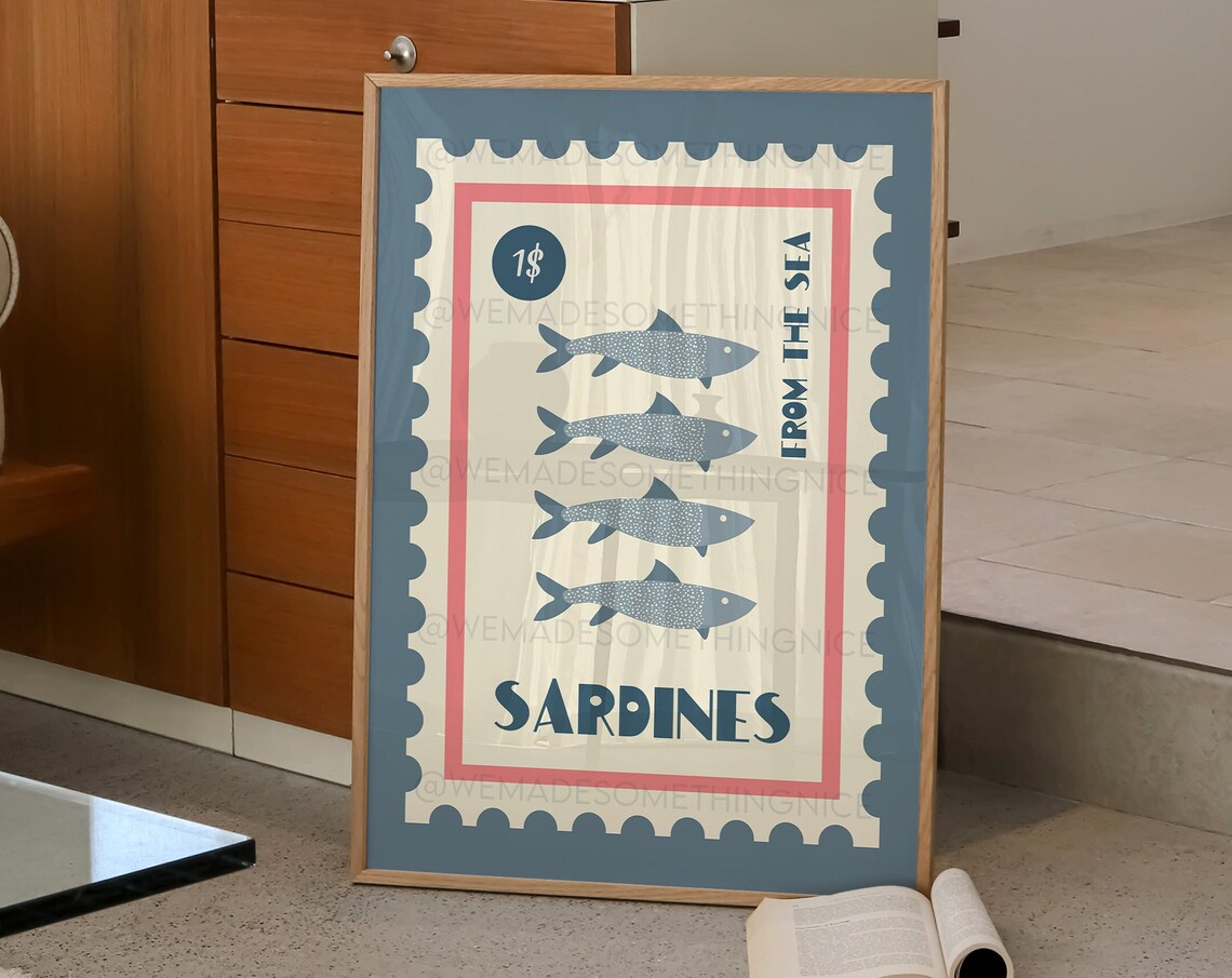 Sardines Coastal Vintage Food Art Print - Image 4