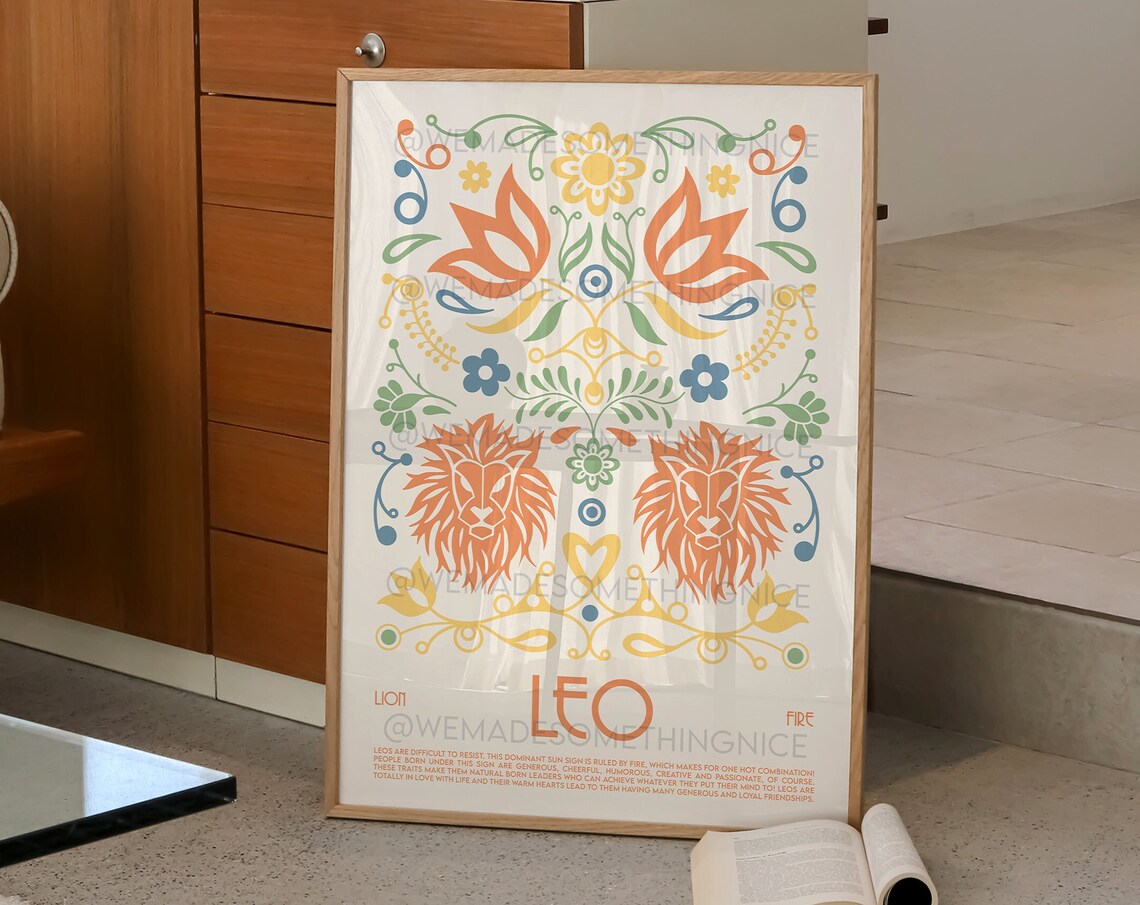 Leo Horoscope Poster, Boho Astrological Art Print - Image 2