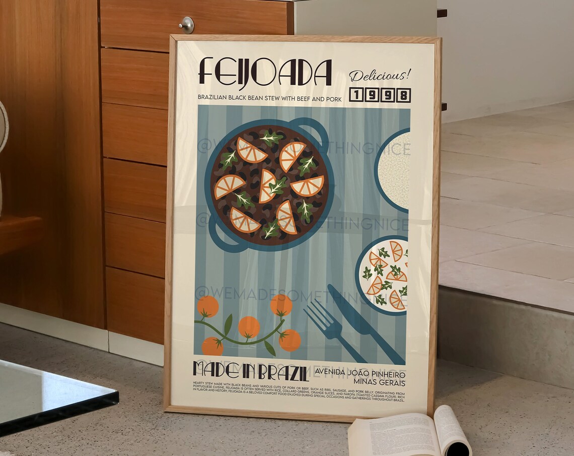 Portuguese Feijoada Retro Pop Art Kitchen Print - Image 2