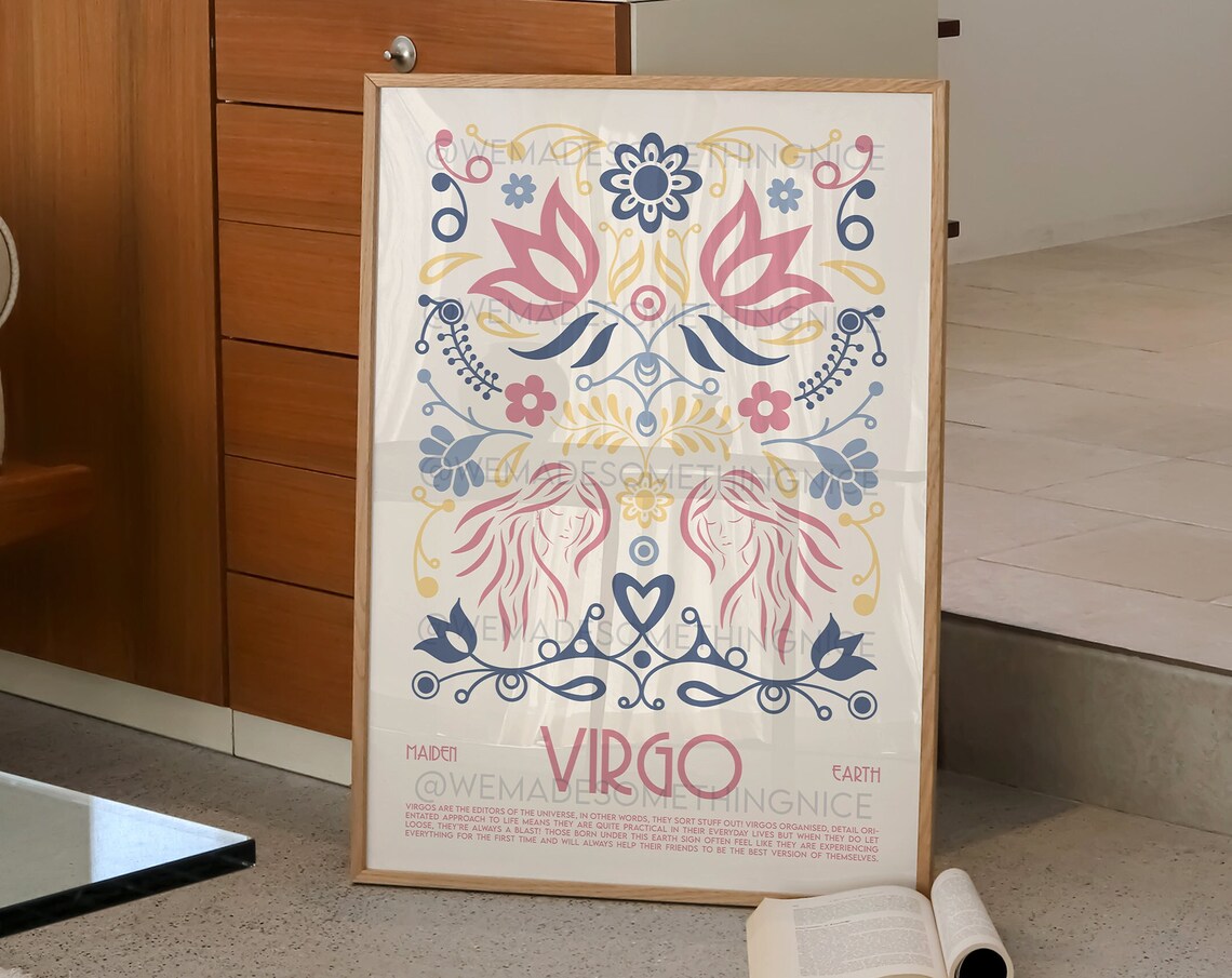 Virgo Horoscope Poster, Boho Bedroom Art Print - Image 2