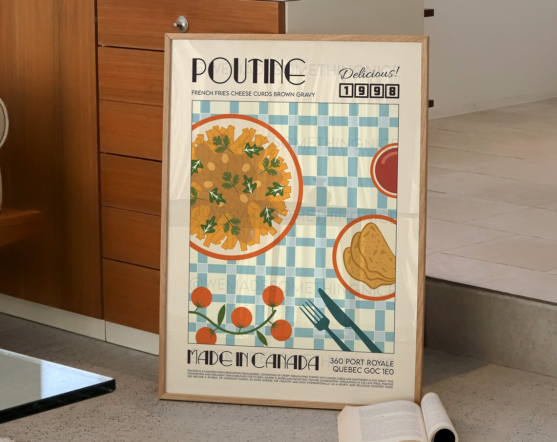 Poutine Poster, Trendy Kitchen Wall Art Print - Image 2