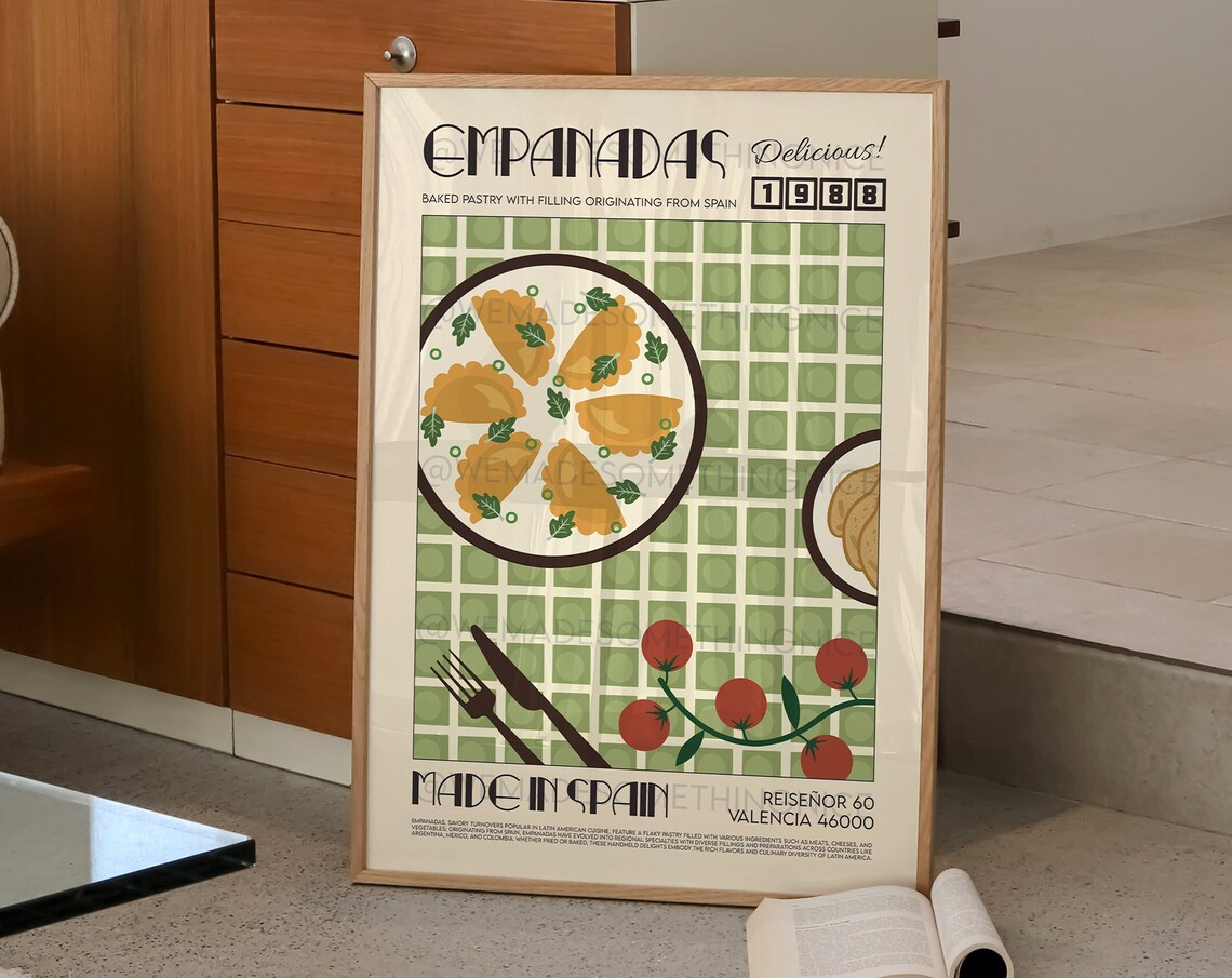 Empanadas Kitchen Poster, Mid-Century Modern Food Art - Image 2