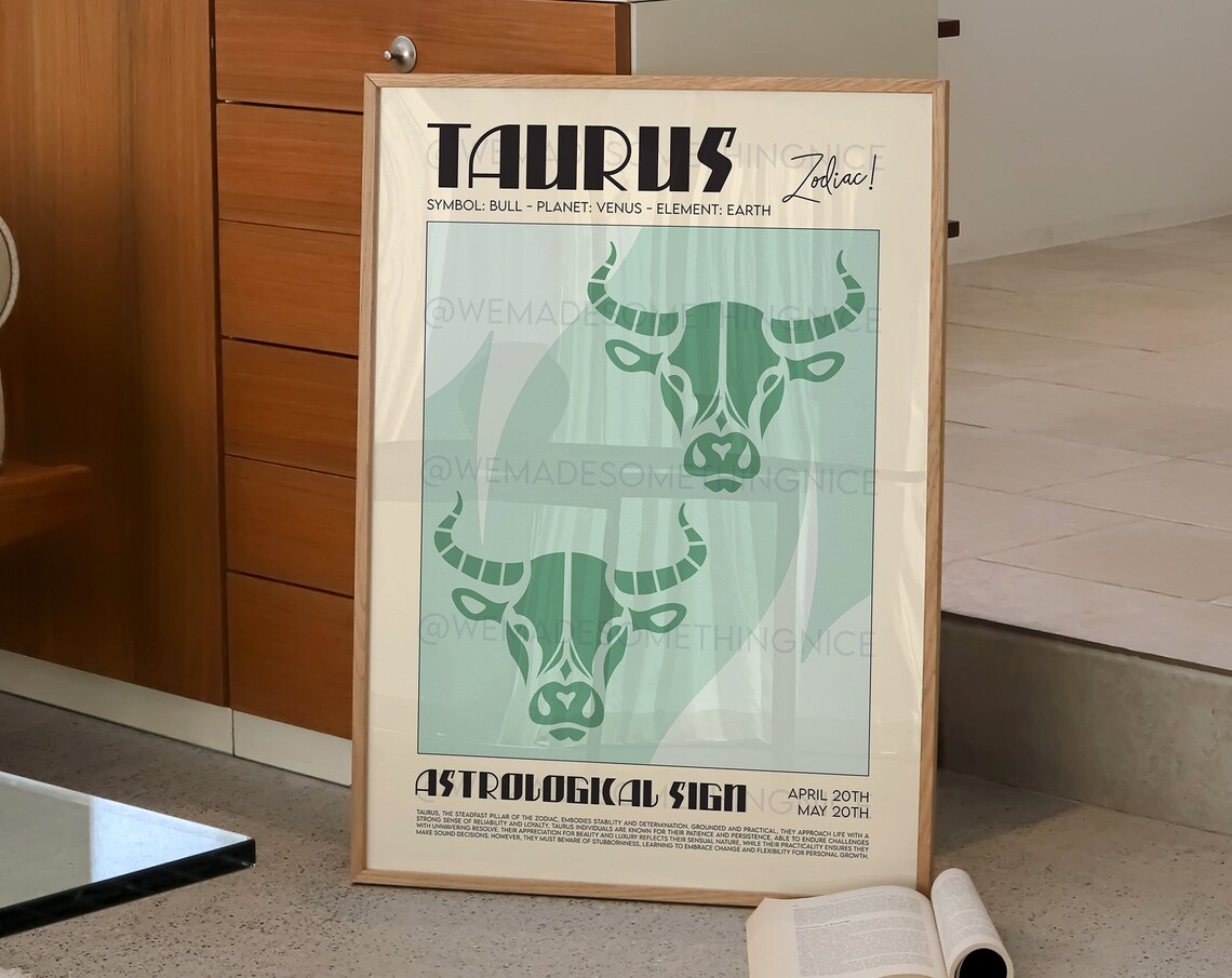 Taurus Horoscope Poster, Astrological Art Print - Image 2