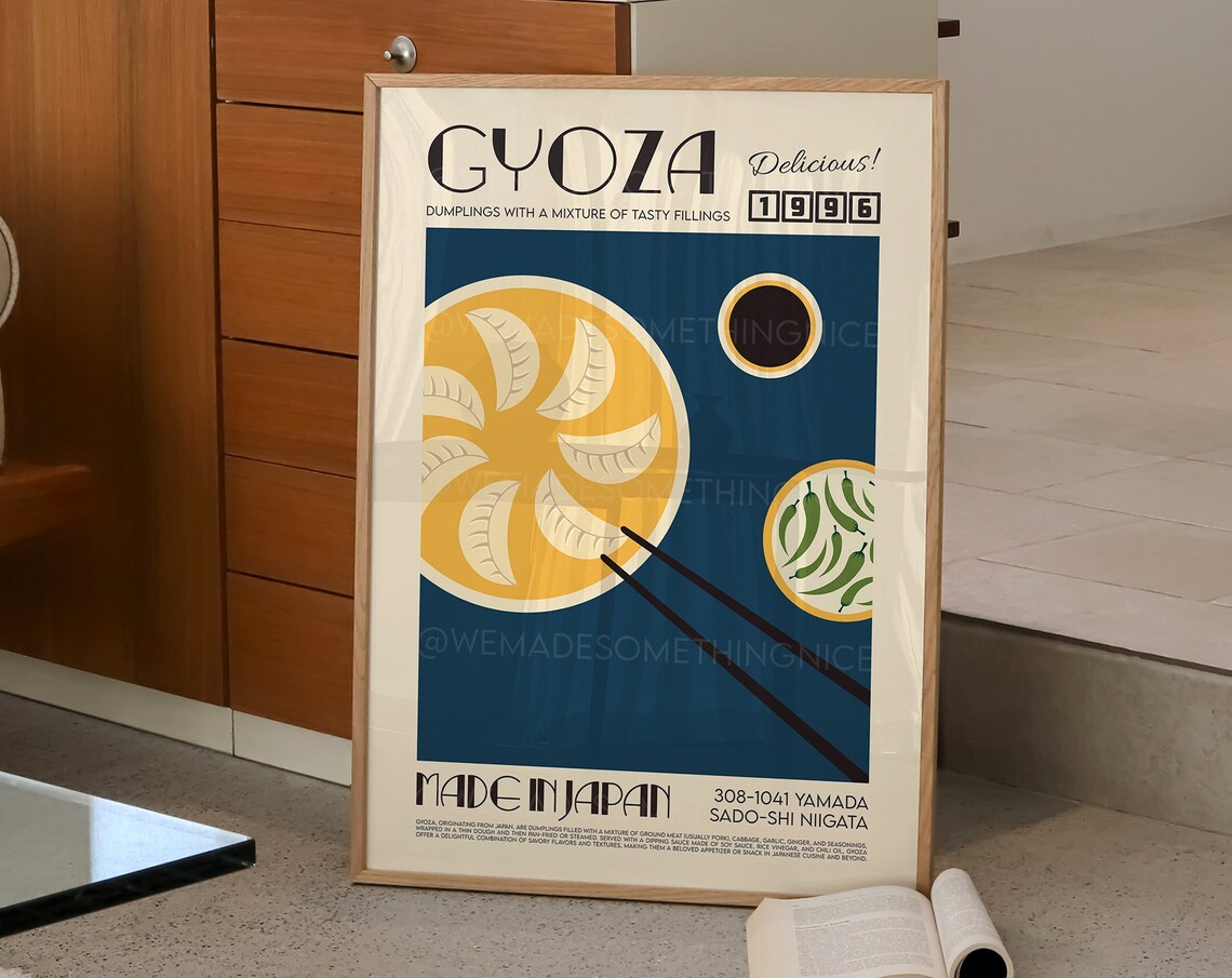 Gyoza Poster, Modern Japanese Food Art Print - Image 2