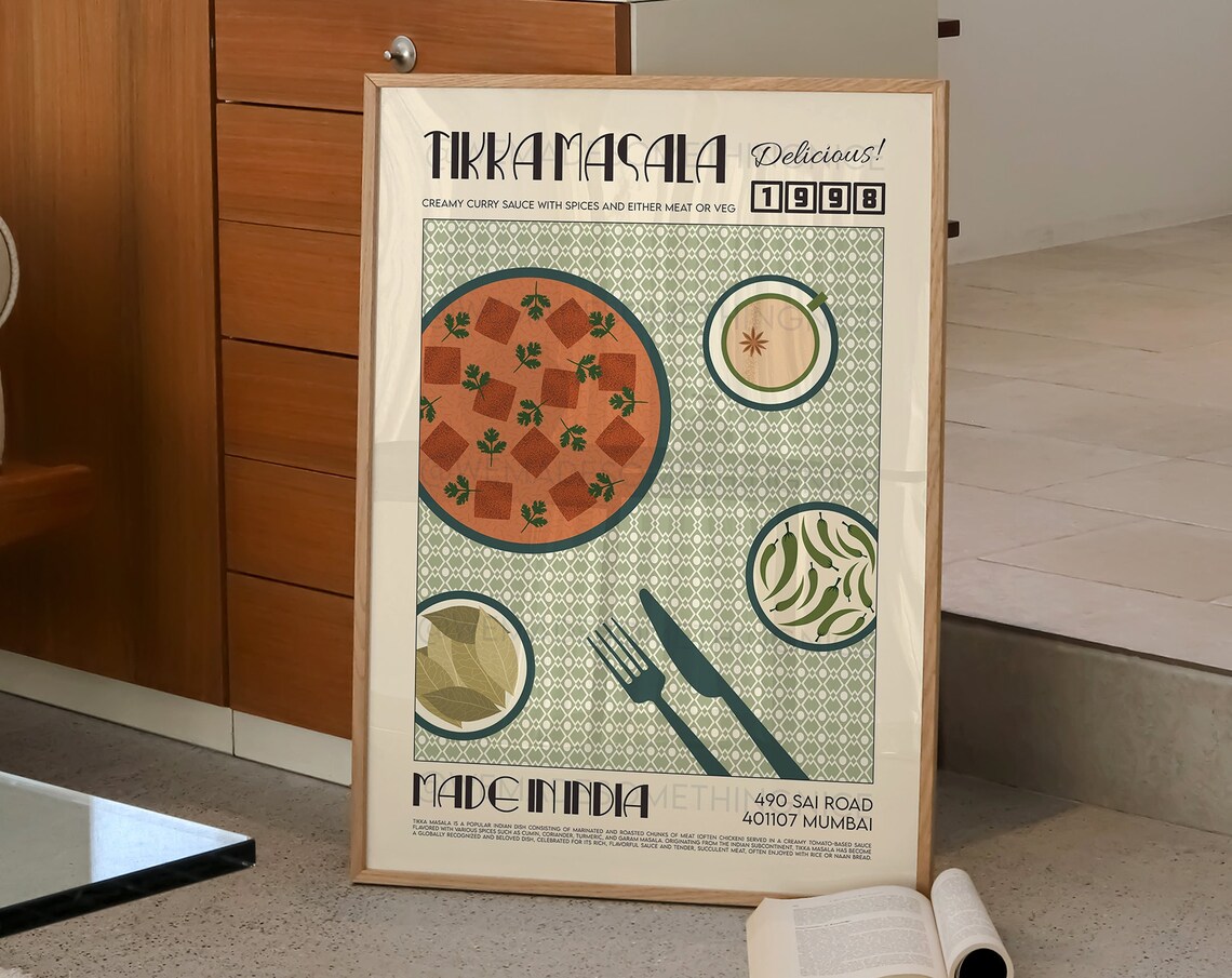 Tikka Masala Retro Kitchen Travel Poster - Image 2