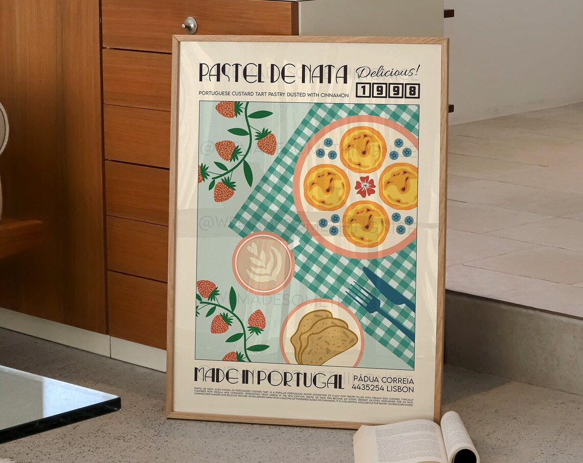 Portuguese Pastel De Nata Kitchen Pop Art Poster - Image 2