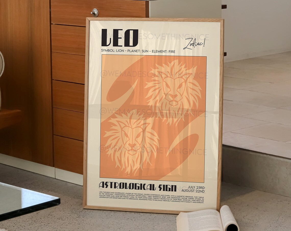 Leo Horoscope Poster, Astrological Wall Art Print - Image 2
