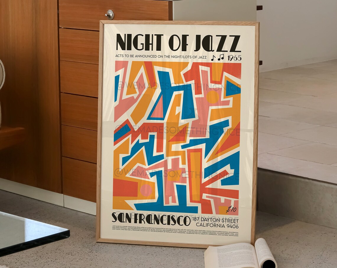 San Francisco Jazz Poster, Mid-Century Modern Art Print - Image 2