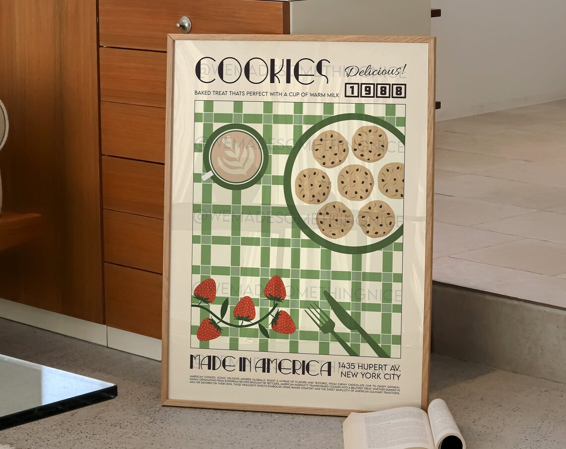 Cookies Poster, Retro Pop Art Kitchen Print - Image 3