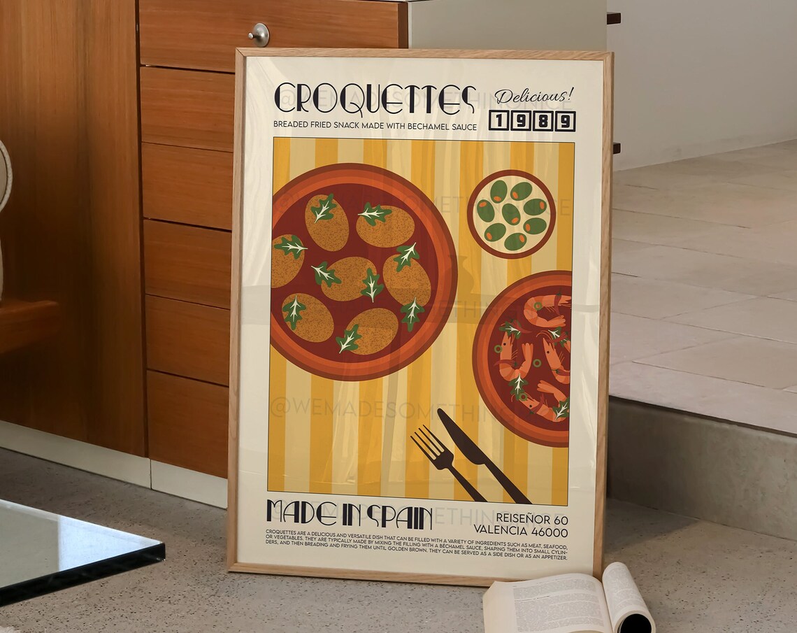 Croquettes Mid-Century Modern Kitchen Poster - Image 3