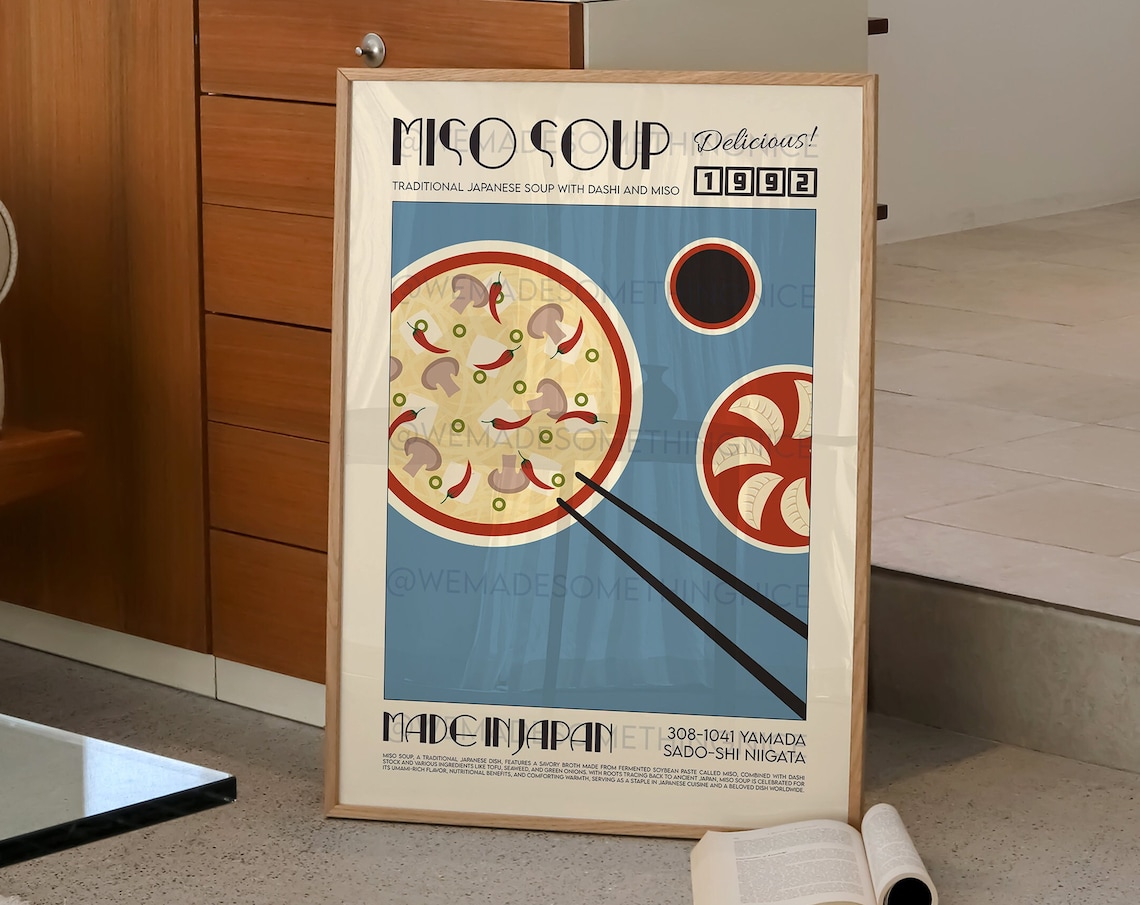 Miso Soup Asian Food Poster, Retro Kitchen Decor - Image 2