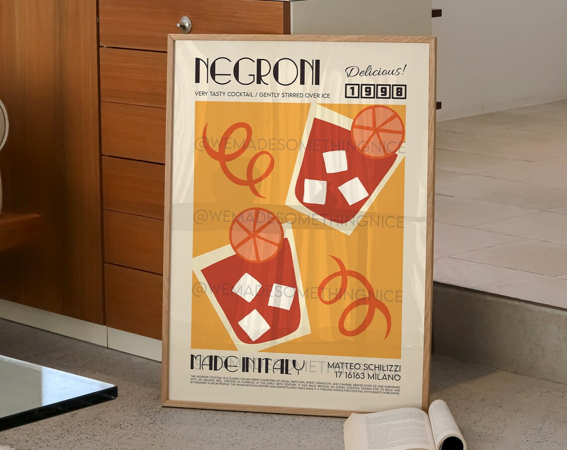 Negroni Kitchen Poster, Mid-Century Modern Art Print - Image 2