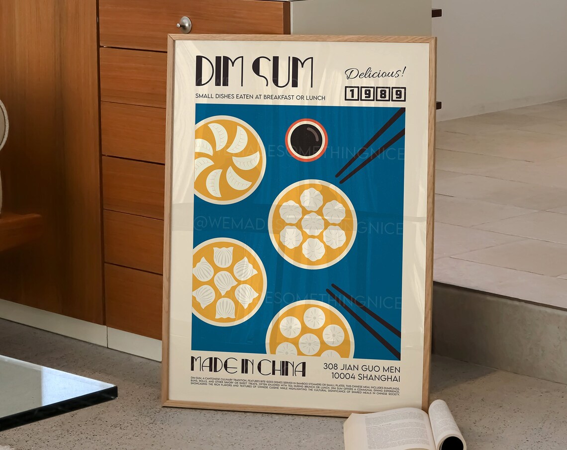 Dim Sum Kitchen Retro Exhibition Art Print - Image 2