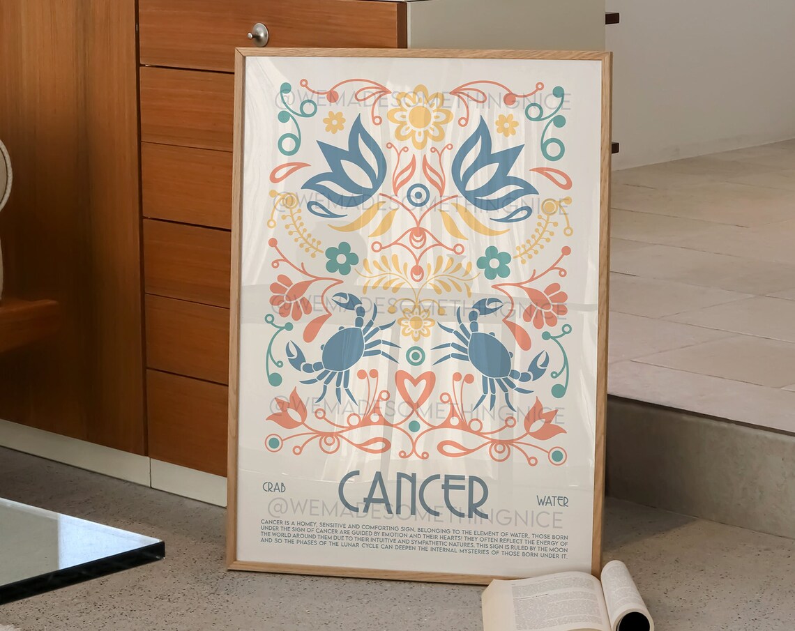 Cancer Horoscope Astrology Exhibition Poster, Boho Art Print - Image 2