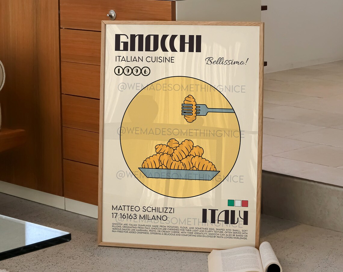 Gnocchi Retro Kitchen Art Print, Food Poster - Image 2