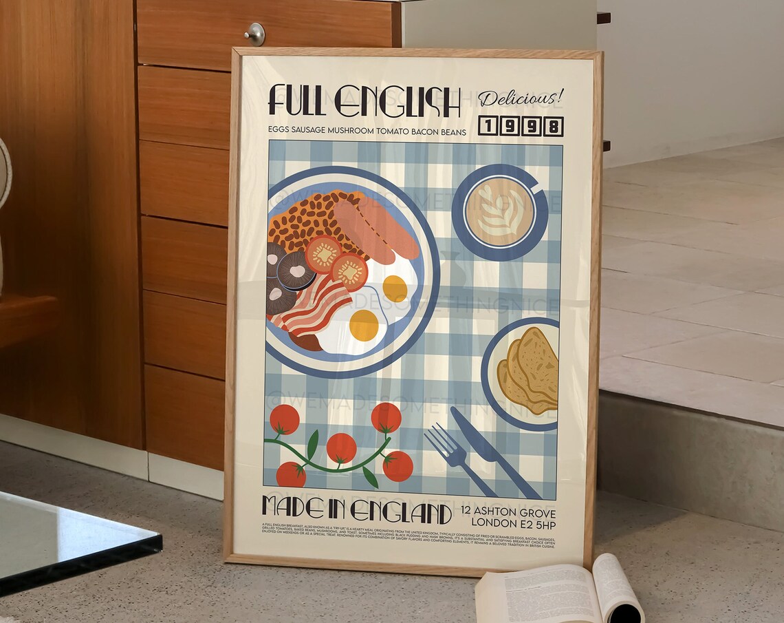 Full English Breakfast Retro Kitchen Art Poster - Image 2