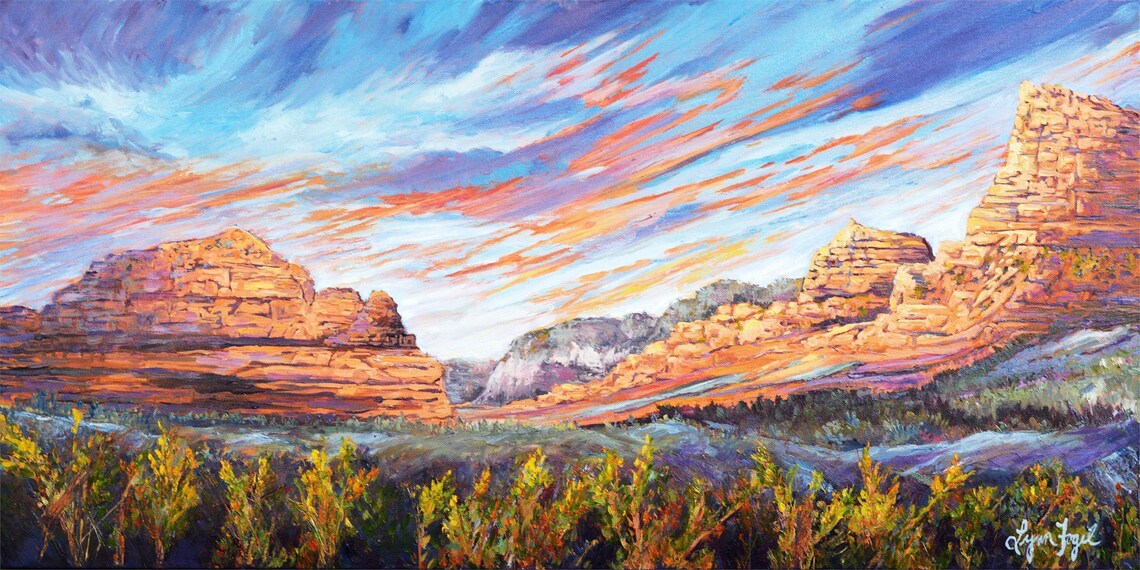 Sedona Red Rocks Art Print, Abstract & Modern - Image 2