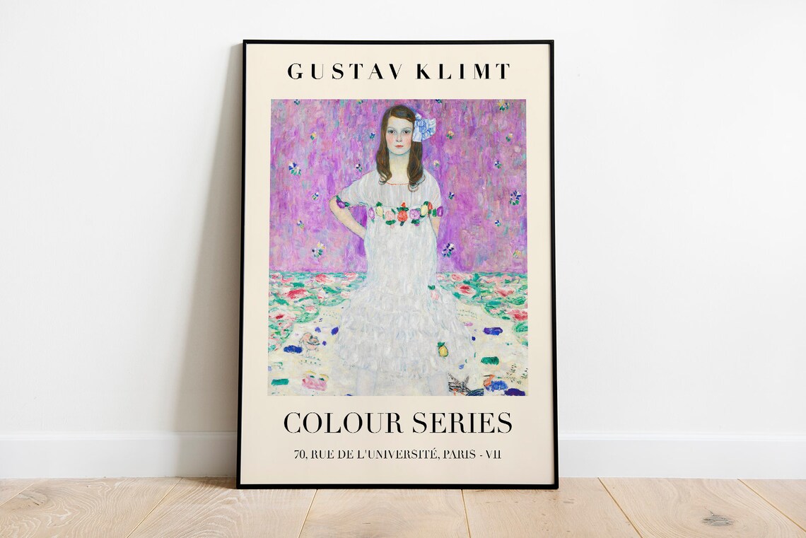 Gustav Klimt Colour Series Young Woman White Dress Exhibition Poster - Image 2