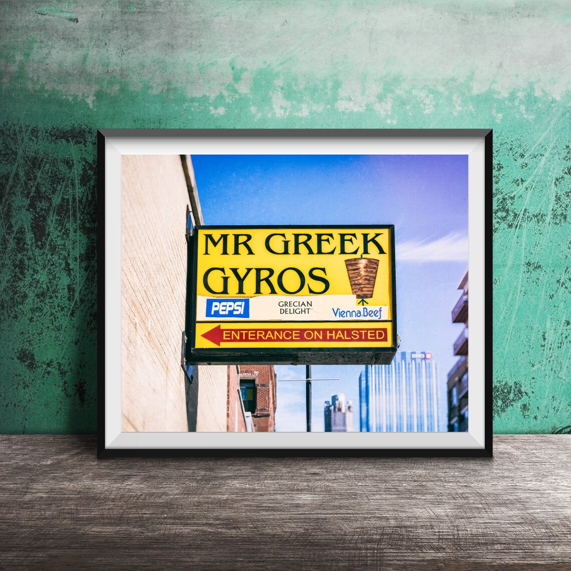 Mr Greek Gyros Entrance on Halsted Chicago Restaurant Sign Poster