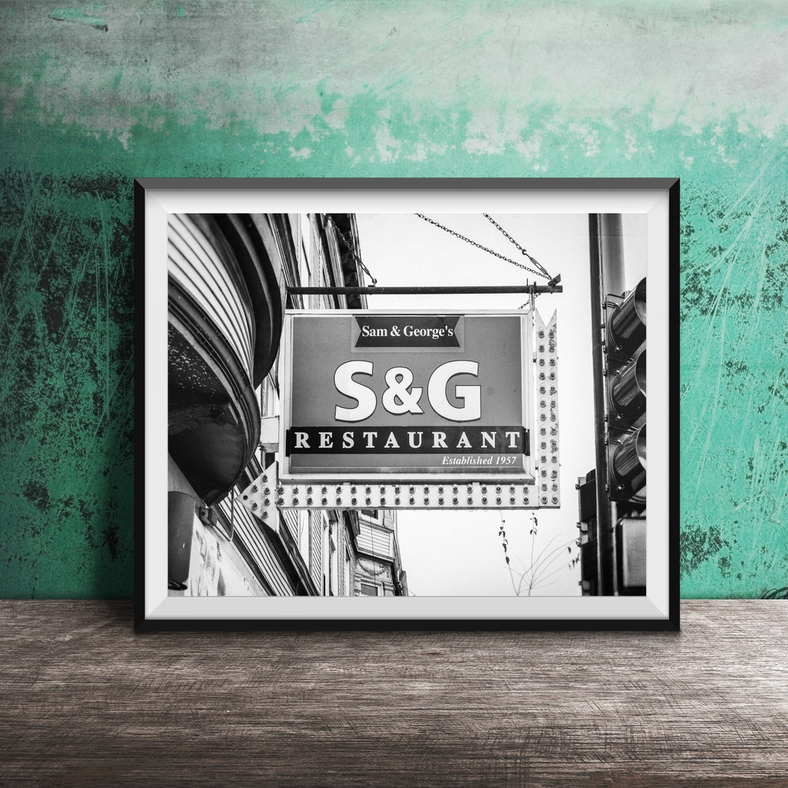 Sam Georges SG Restaurant Est 1957 Neon Sign Chicago Diner Poster - Image 2