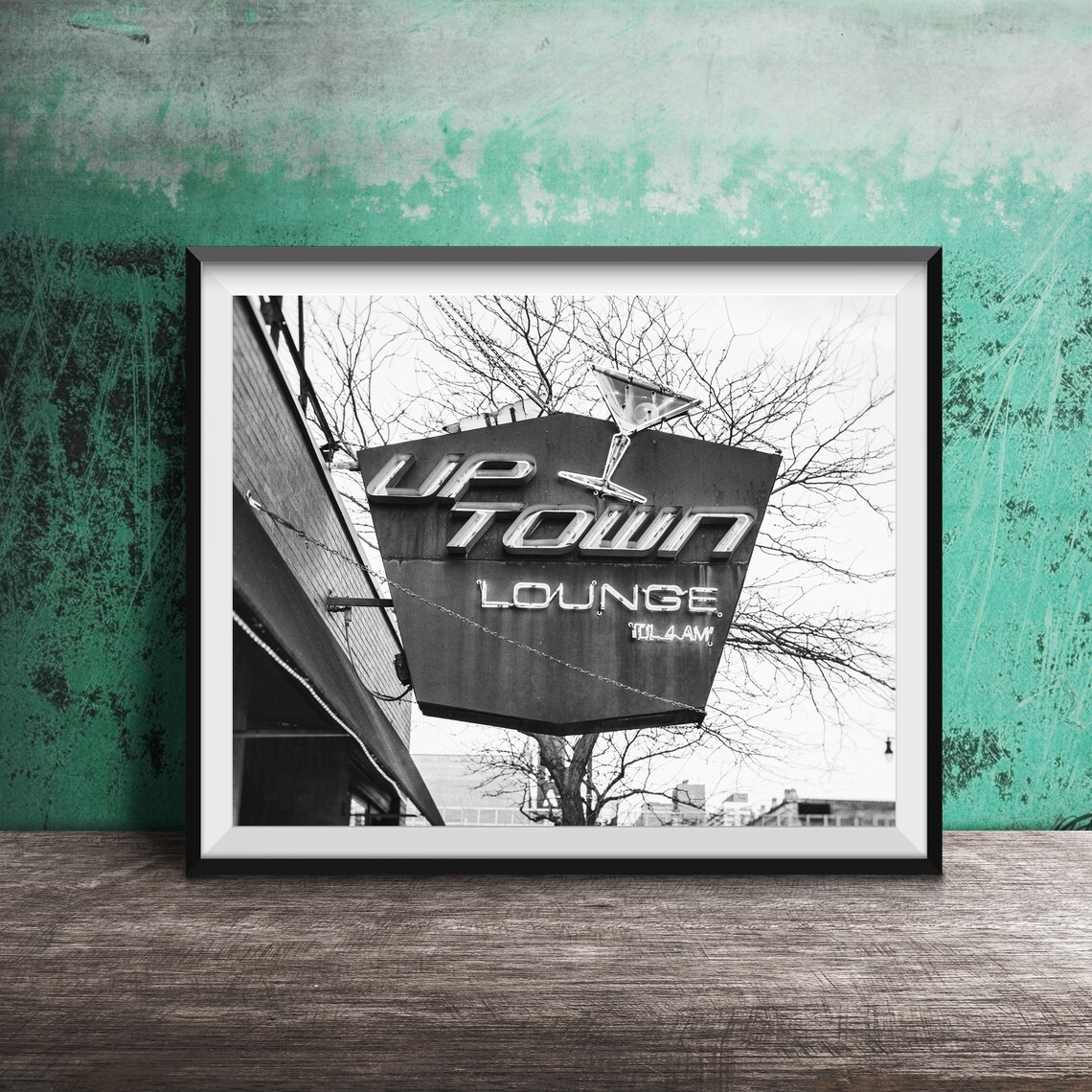 Uptown Lounge Till 4AM Red Neon Martini Bar Sign Photo Poster - Image 2