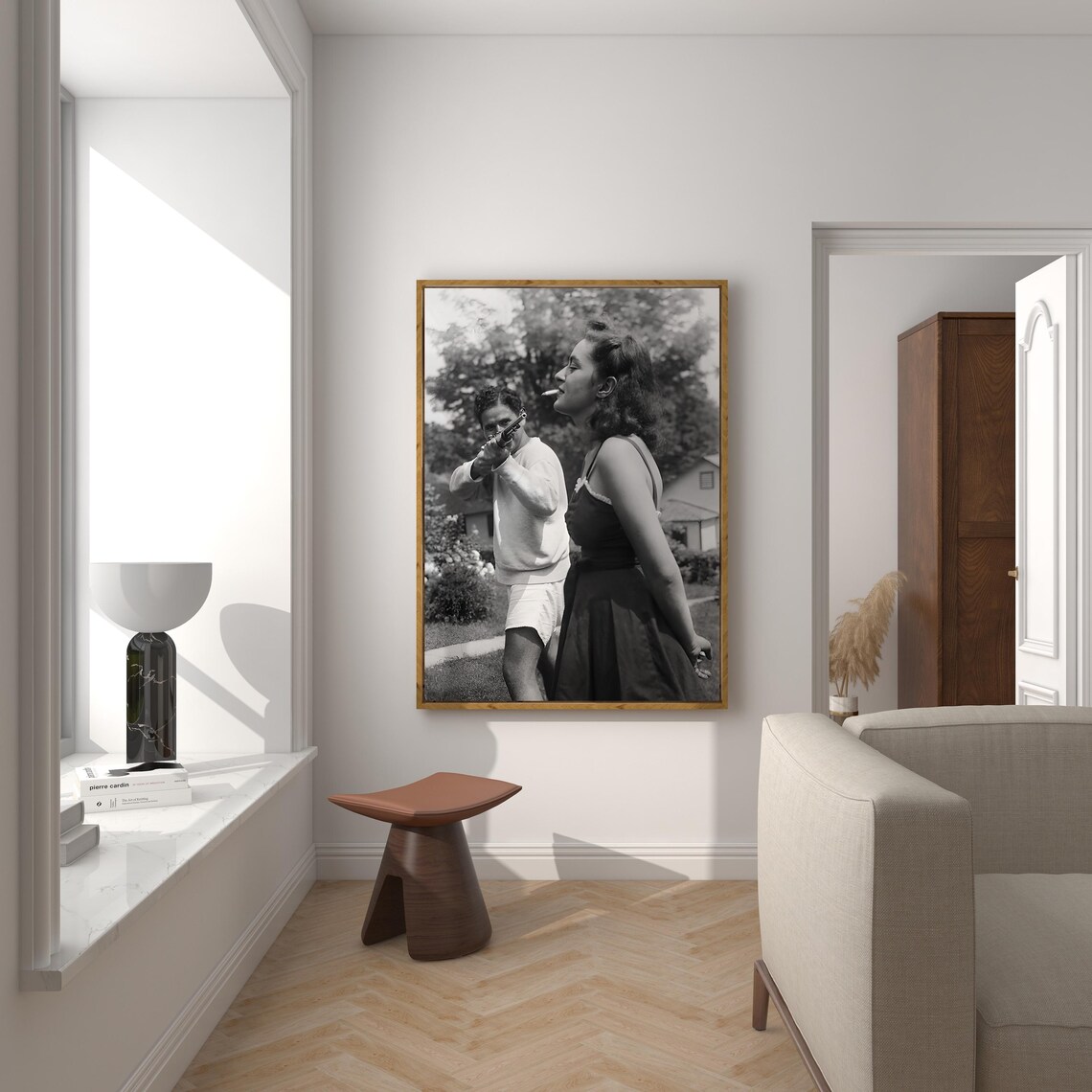 Cowgirl Vintage Wild West Art Print, Black and White - Image 2