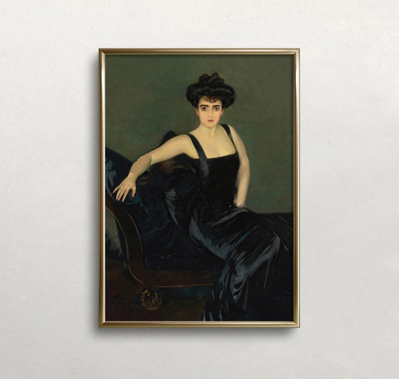 Woman Portrait Vintage Wall Art Moody Wall Decor Vintage Woman Art Dark Academia Decor Antique Wall Decor Wall Art 195
