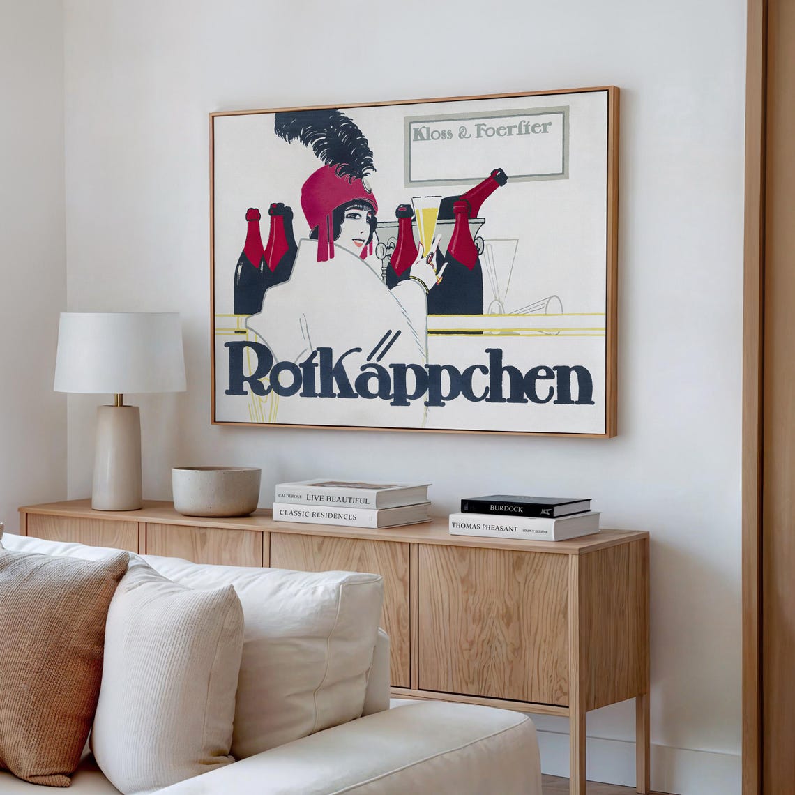 Rotkäppchen Vintage German Champagne Advertising Lady Flapper Poster - Image 3