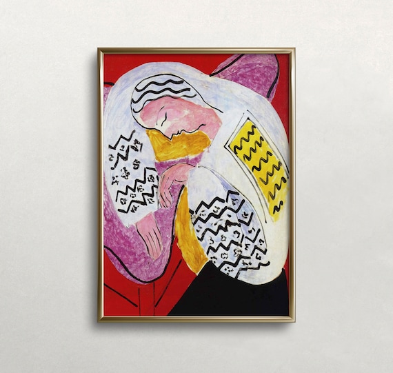 Matisse-Inspired Dream Woman Portrait Art Print