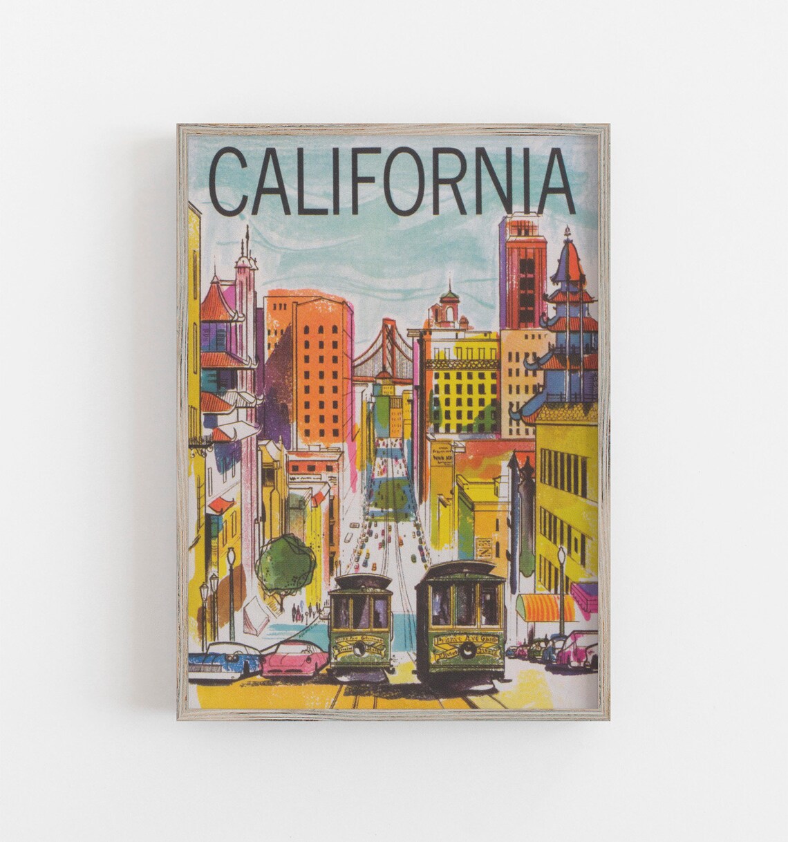 San Francisco Vintage Travel Poster, California