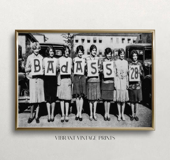 Sorority Sisters Black and White Vintage Poster Print