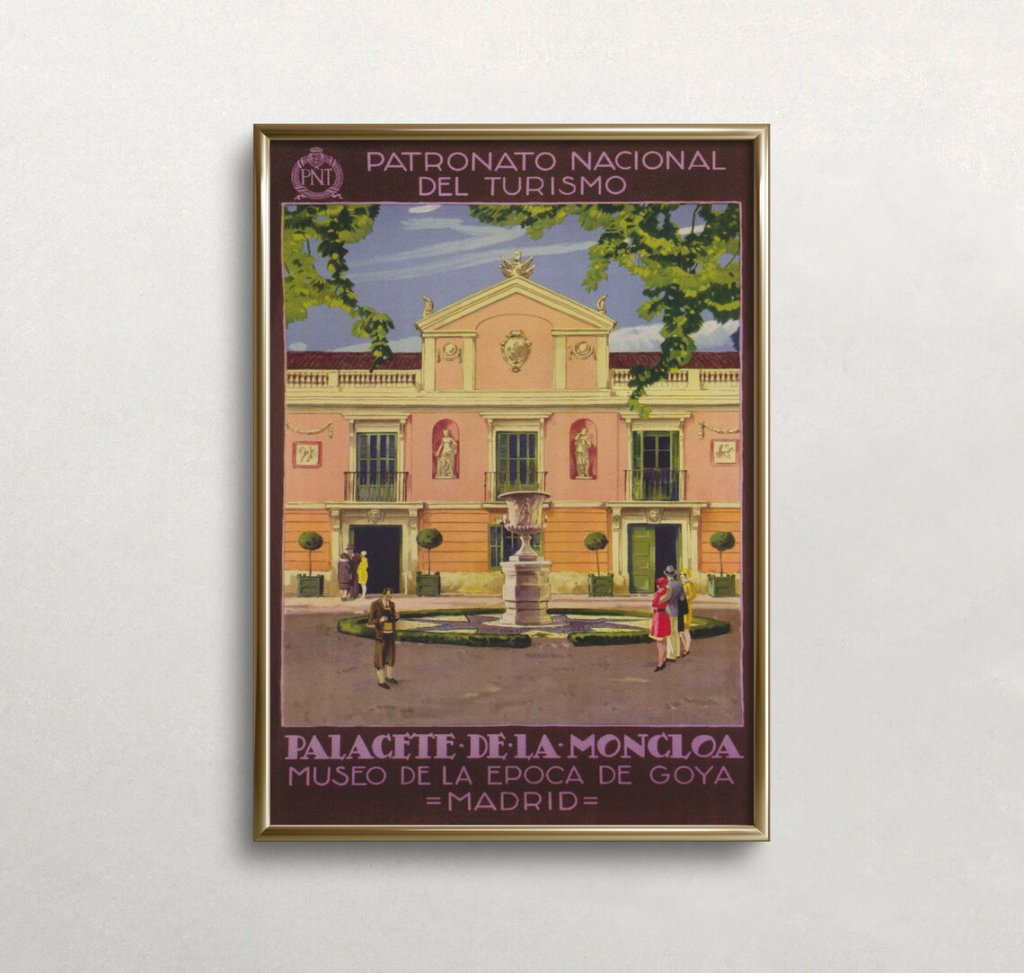 Madrid Vintage Travel Poster, Palace of Moncloa