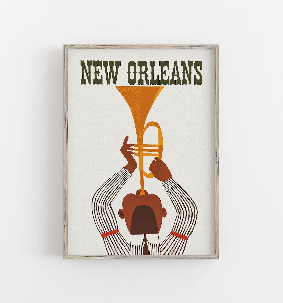 New Orleans Jazz Trumpet Player, Vintage Art Print
