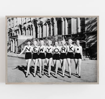 New York Chorus Line Black And White Art Vintage Wall Art New York Dancers Art Large Wall Art