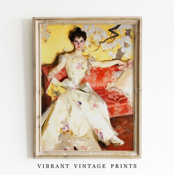 Woman Portrait Vintage Wall Art Vintage Fashion Art Antique Wall Decor Colorful Wall Art Wall Art 125